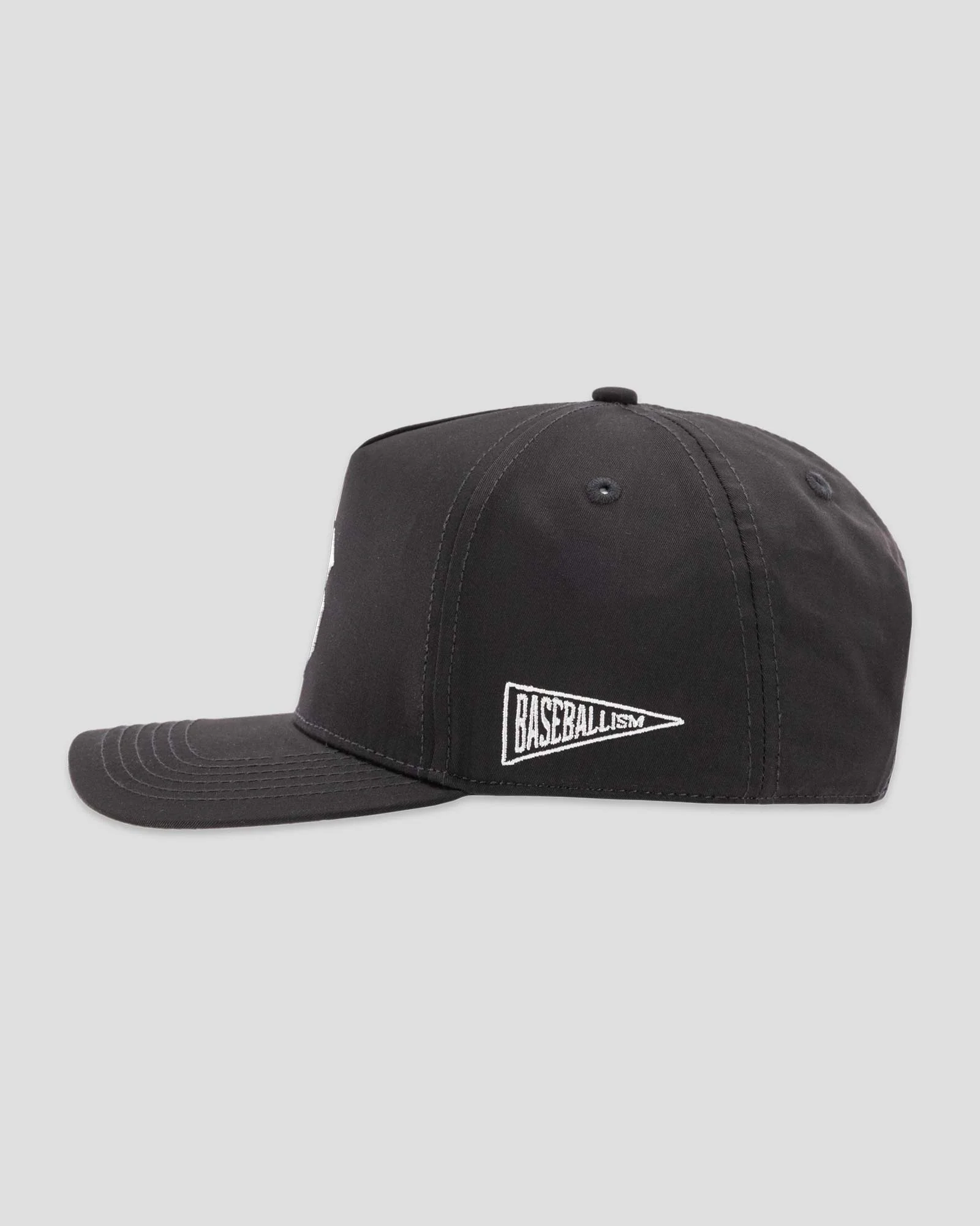 Baseballism Old English Home Plate B Five Panel Cap - Black - Image 3