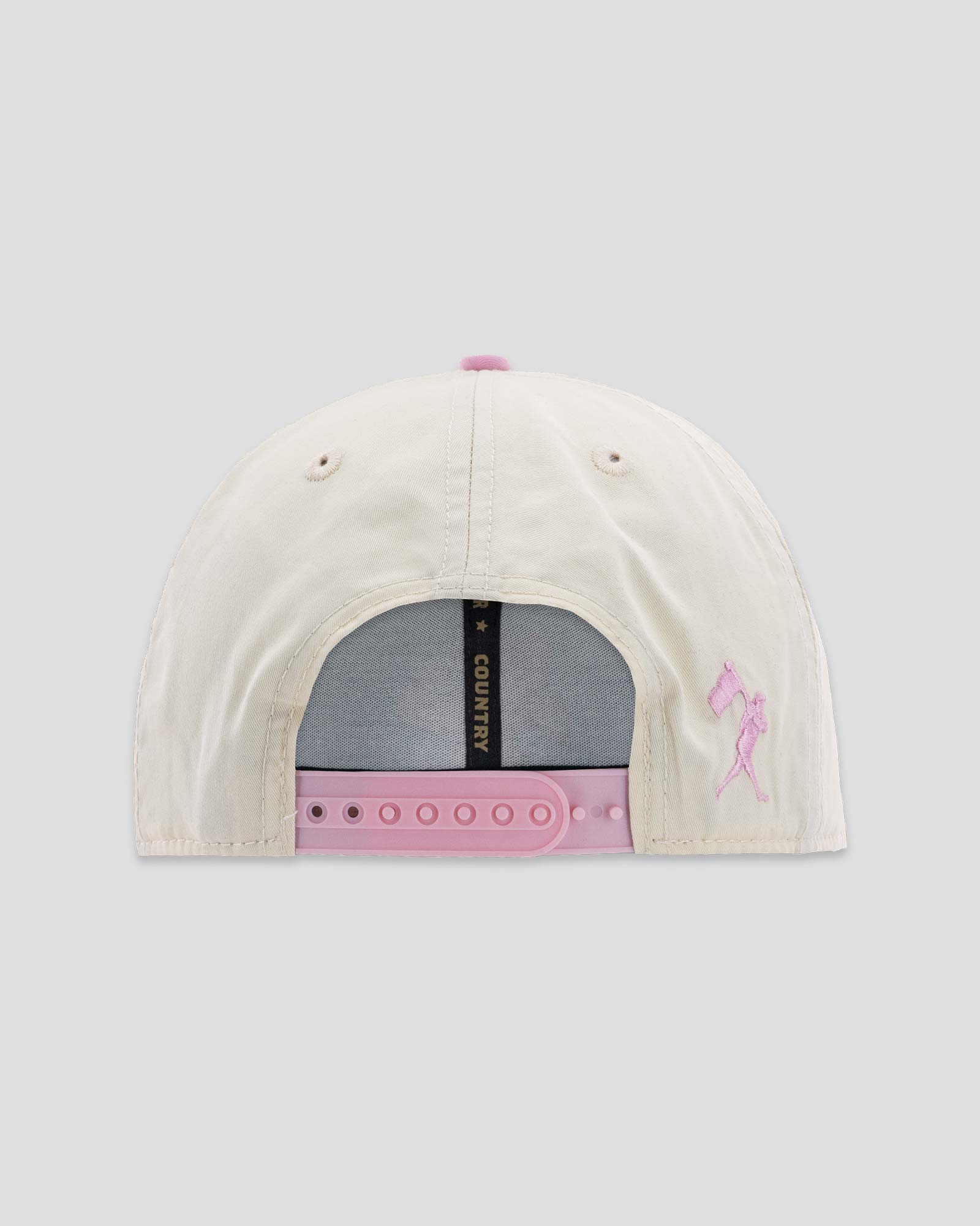 Baseballism Old English Home Plate B Five Panel Cap - Pink/Cream - Image 4
