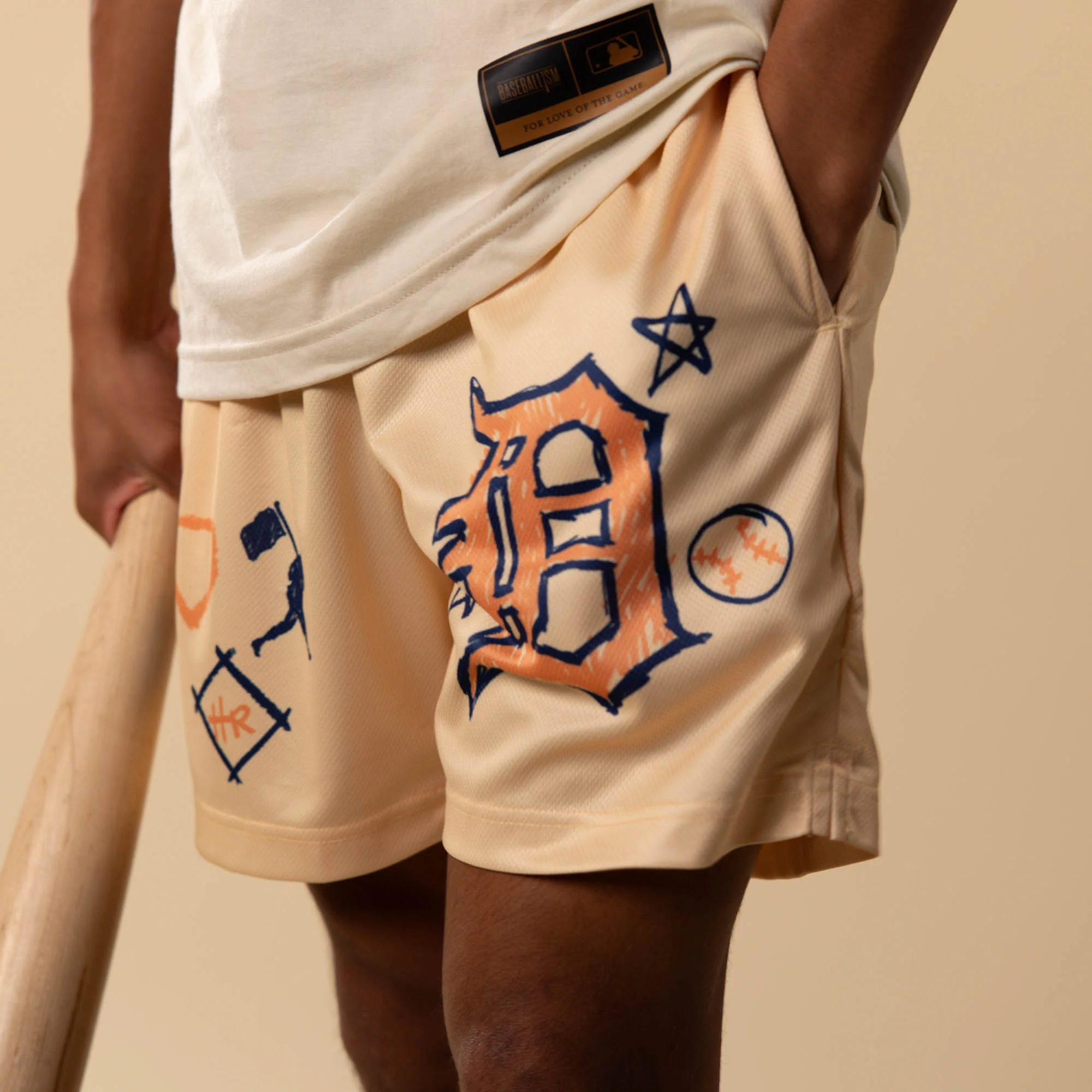 Crayon Series Diamond Air Mesh Shorts - Detroit Tigers - Image 7