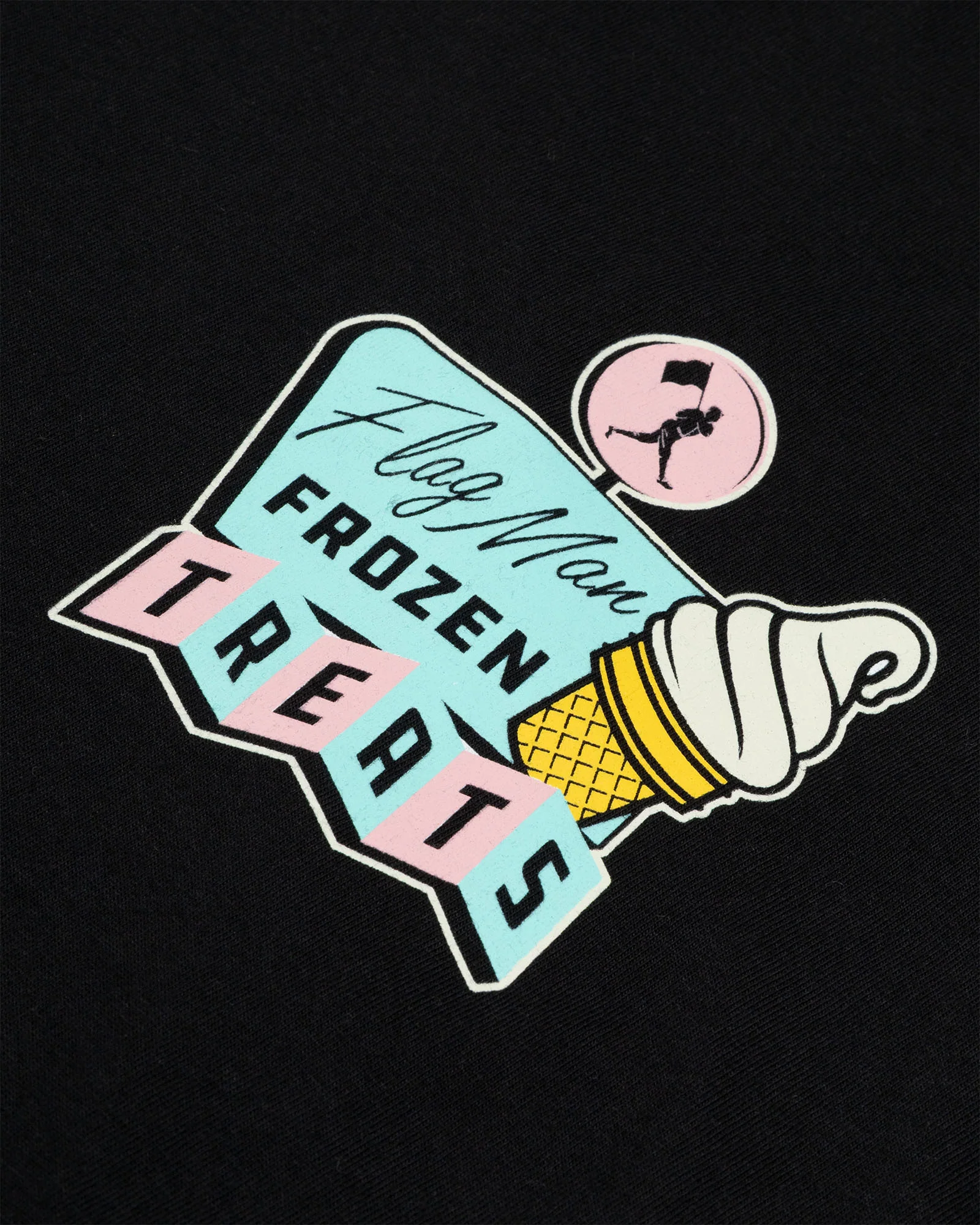 Flag Man Frozen Treats T-Shirt (Black) - Youth - Image 3