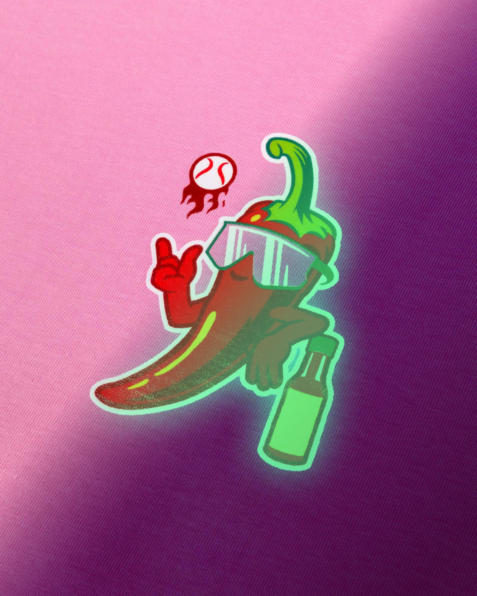 High Heat Hot Sauce Glow in the Dark T-Shirt (Pink) - Youth - Image 4