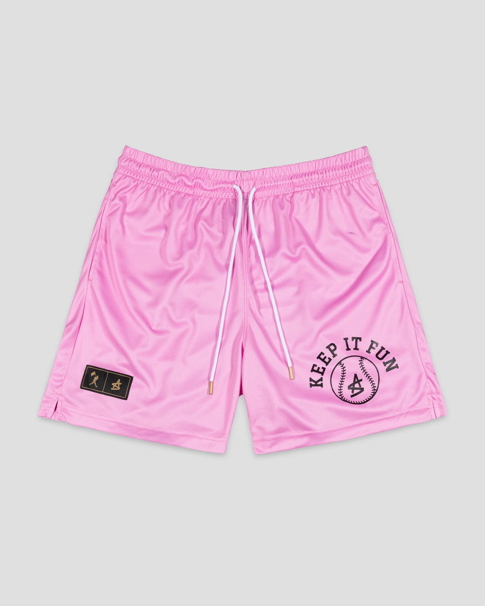 Keep It Fun Diamond Air Mesh Shorts (Pink) - Baseballism x Austin Schultz