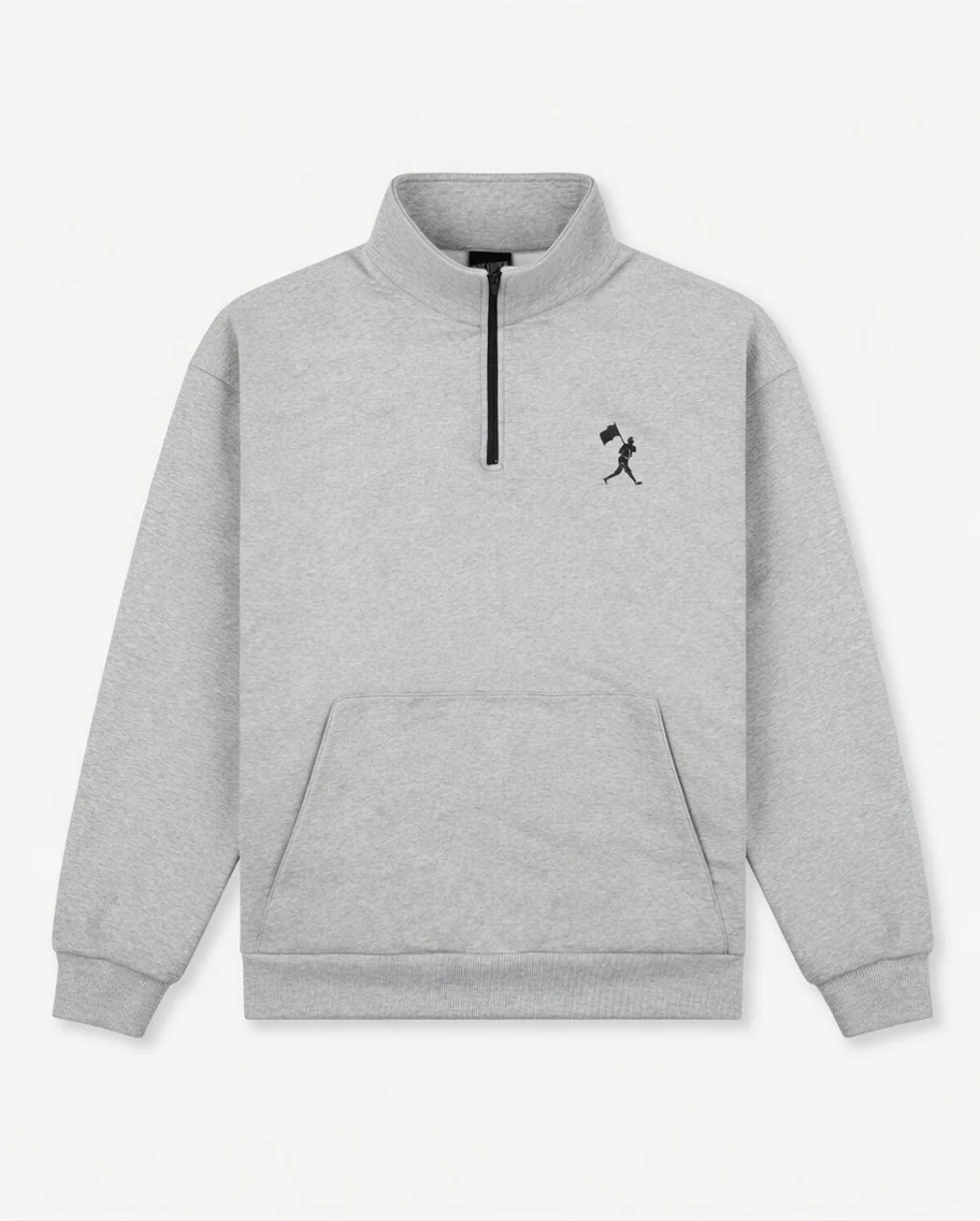 Legacy Flag Man Sponge Fleece Quarter Zip - Athletic Grey