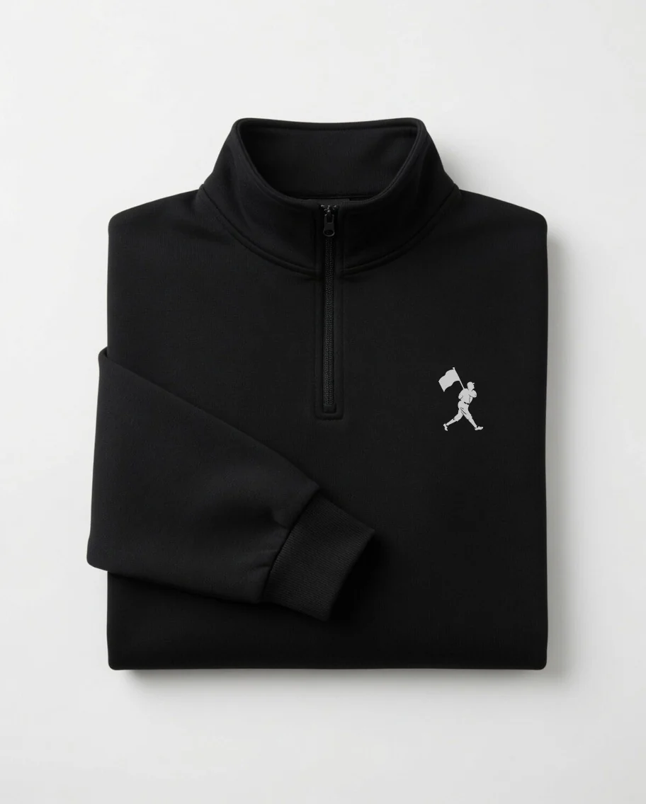 Legacy Flag Man Sponge Fleece Quarter Zip - Black - Image 2