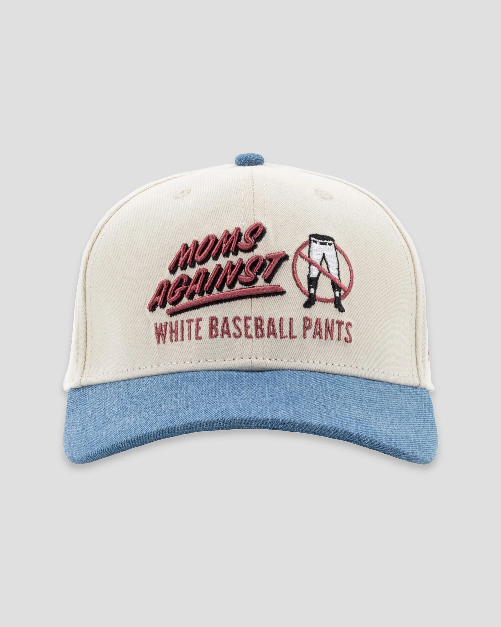 Moms Against White Baseball Pants Denim Fan Cap - Image 2
