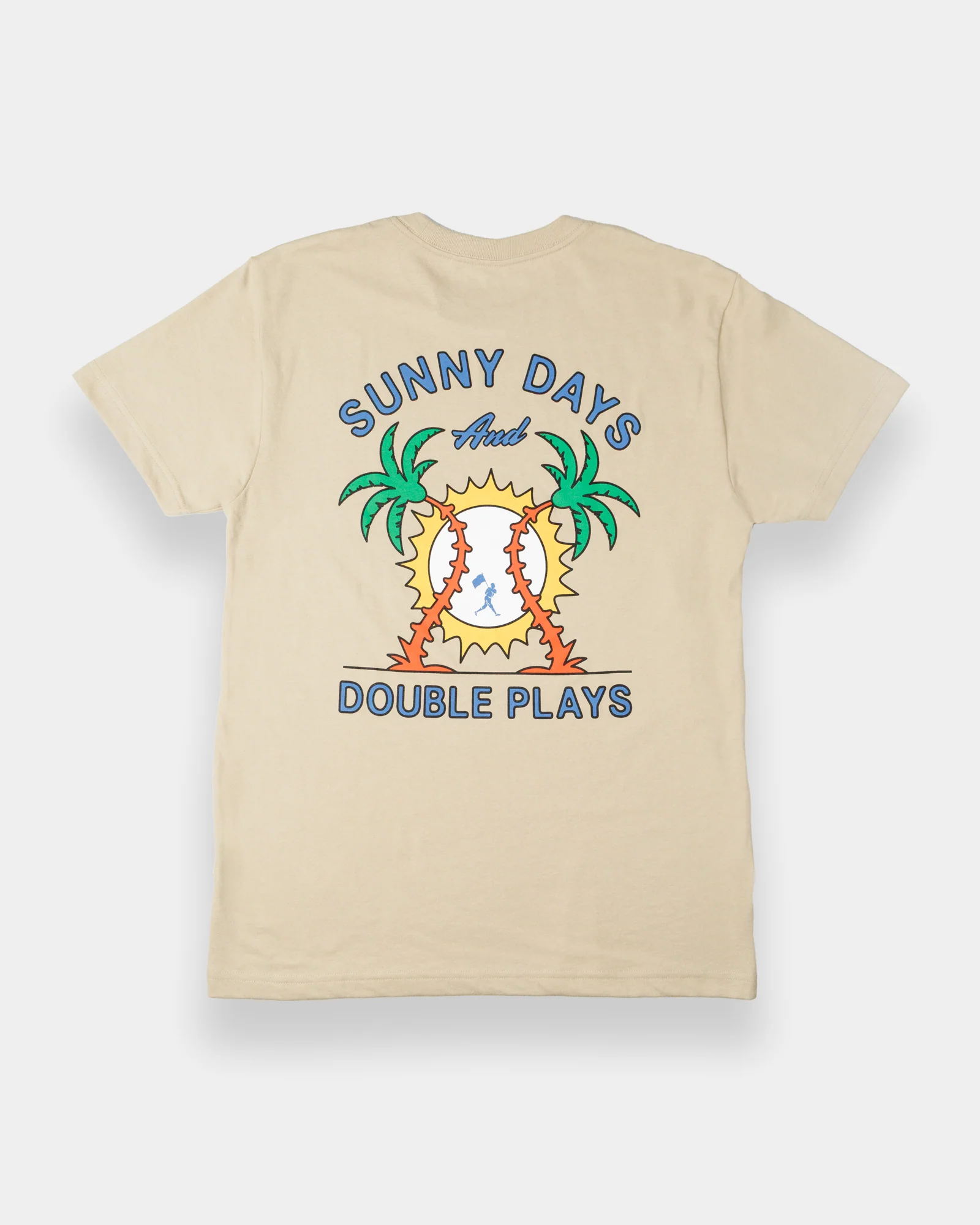 Sunny Days and Double Plays T-Shirt - Tan